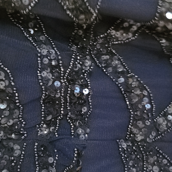 Holiday Ready!!!! Blue Embellished Aidan Mattox Dress Cocktail - Picture 5 of 5